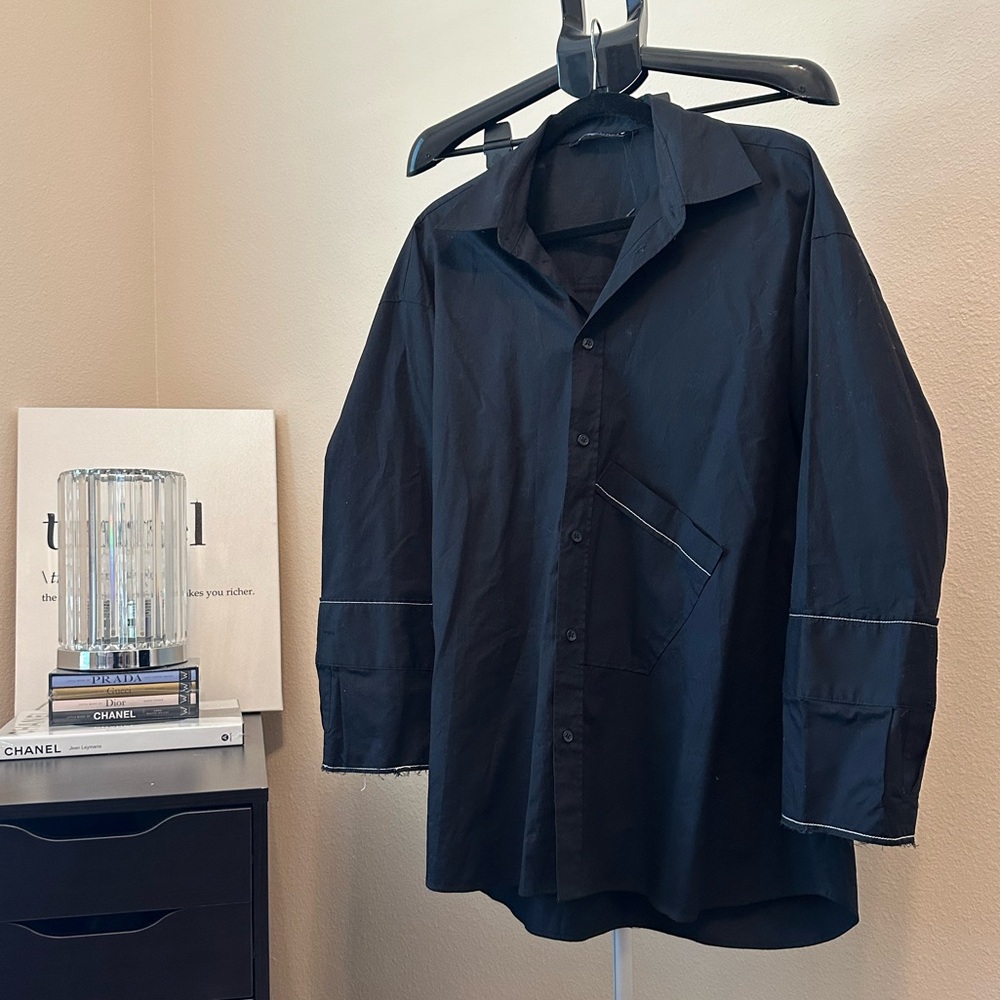 Zara black shirt with white detailing